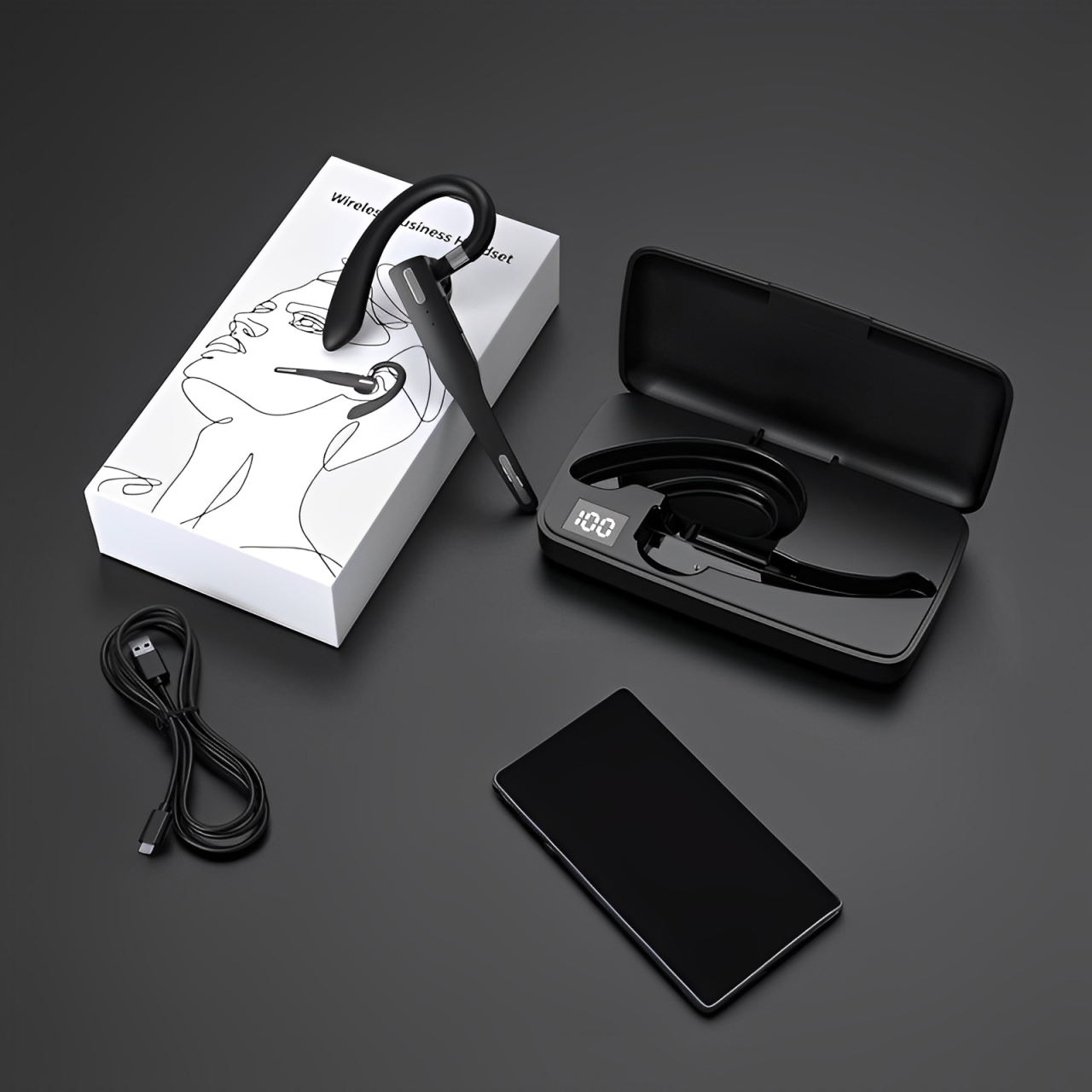 Trucker Dual Mic Wireless Bluetooth 5.1 Noise-Cancelling Headset | Earpiece with Superior Sound Quality & Comfort