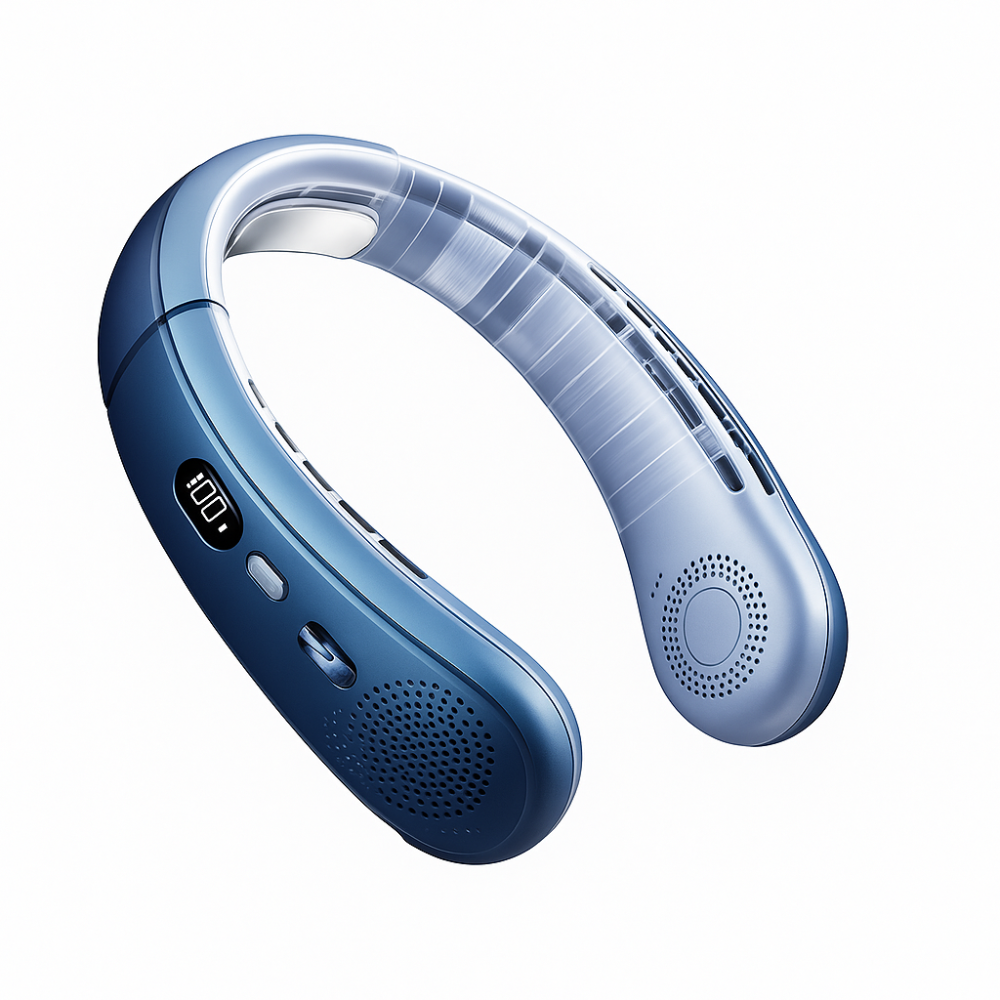 Bladeless Portable Neck Fan - Hands-Free Wearable Cooling Device for Summer