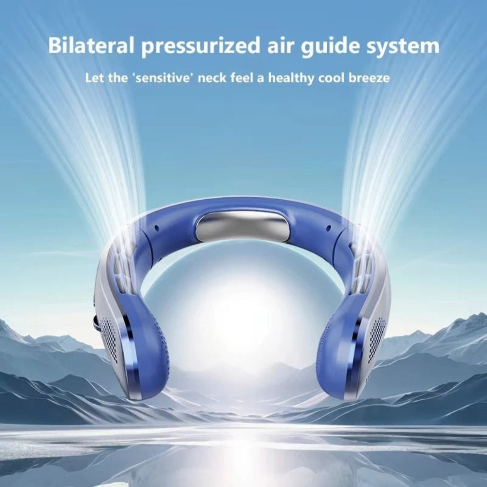 Bladeless Portable Neck Fan - Hands-Free Wearable Cooling Device for Summer