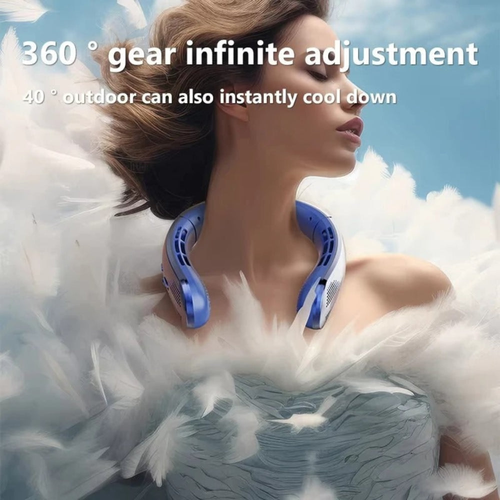 Bladeless Portable Neck Fan - Hands-Free Wearable Cooling Device for Summer