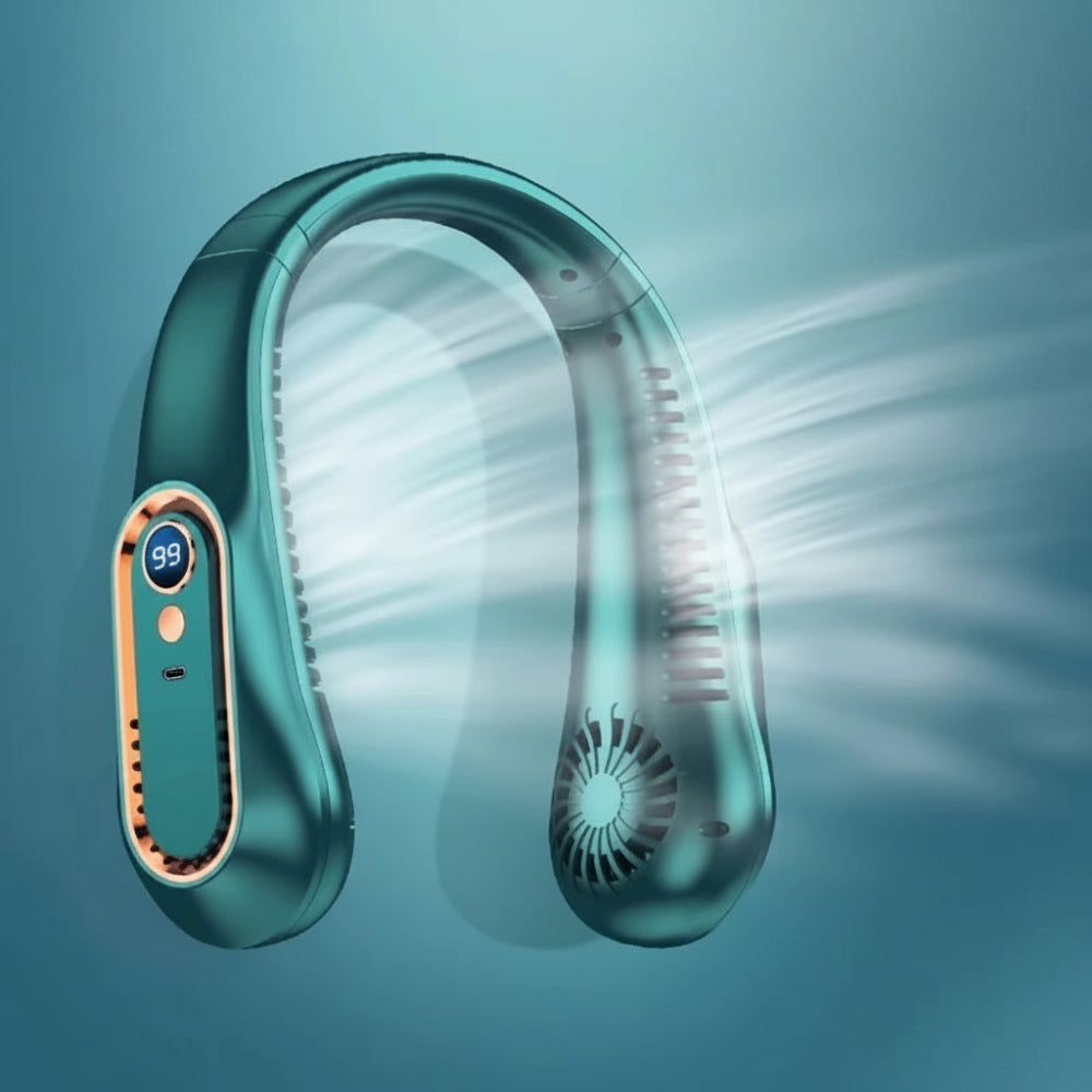 Bladeless Portable Neck Fan - Hands-Free Wearable Cooling Device for Summer