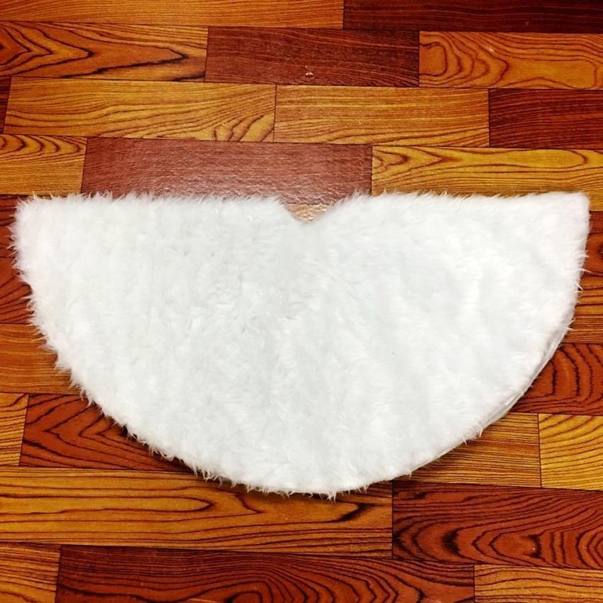 Faux Fur Christmas Tree Skirt – Plush White Tree Base Cover