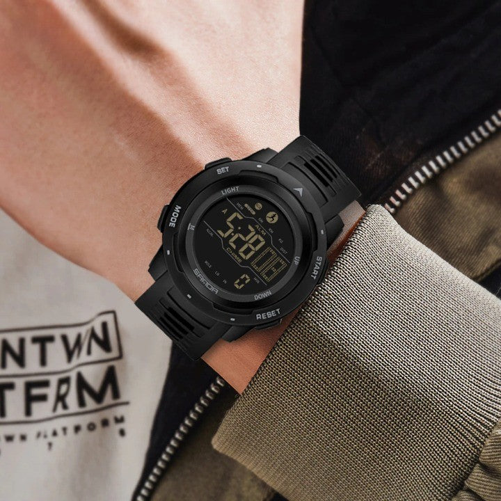 Military Pedometer Watch – Waterproof Digital Steps Distance & Outdoor