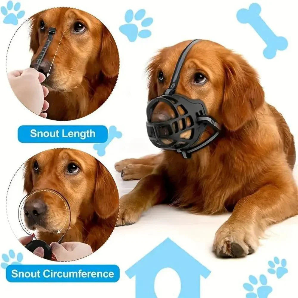 Dog Muzzle – SecureFit Adjustable Breathable & Anti-Bite Safety