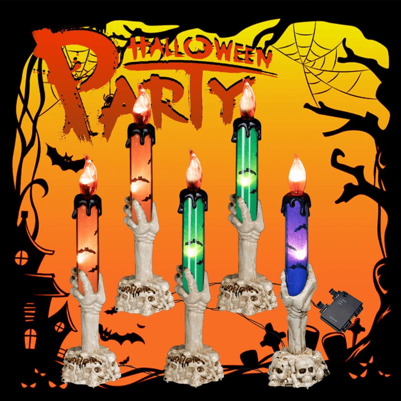 Solar Skull Hand Candle Pathway Light