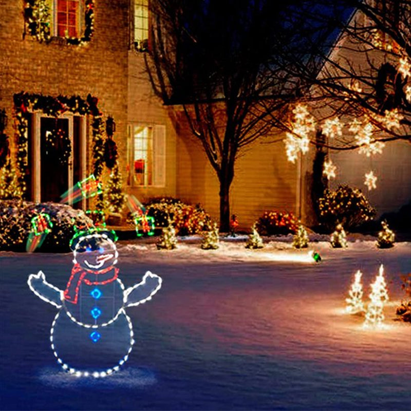 Animated LED Snowball Fight Light – Outdoor Snowman and Penguin Christmas Display