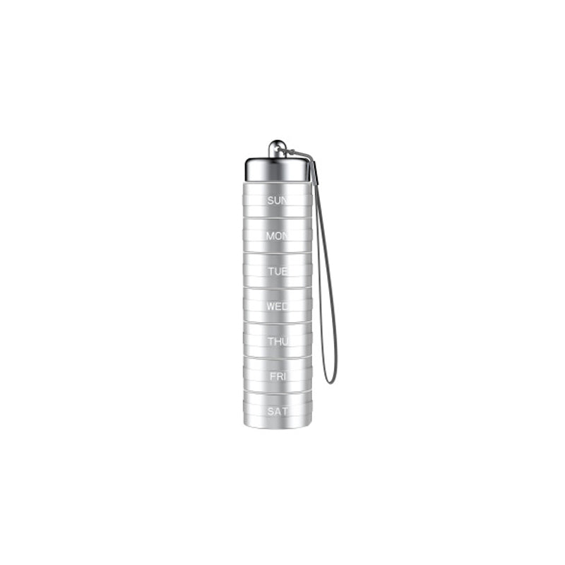 Weekly Pill Organizer - 7-Day Waterproof Aluminum Case for Travel & Home