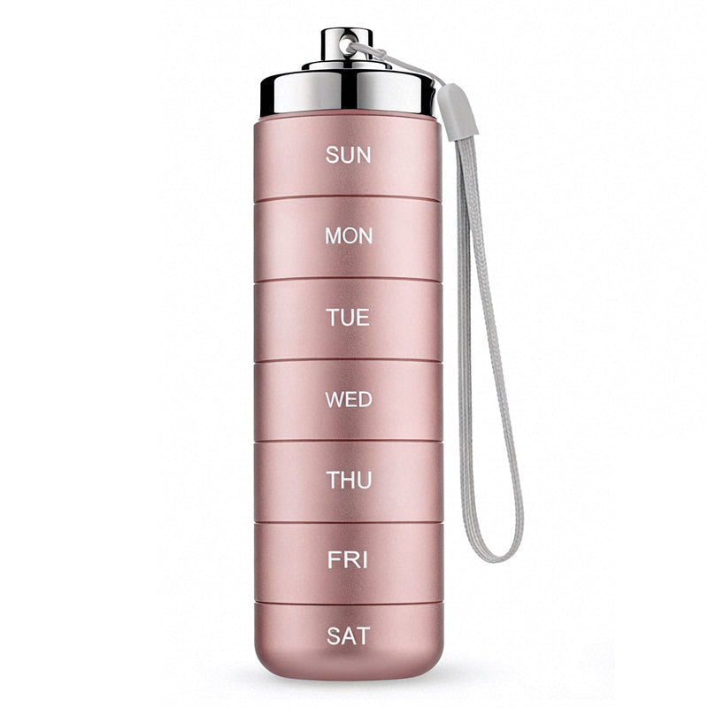 Weekly Pill Organizer - 7-Day Waterproof Aluminum Case for Travel & Home