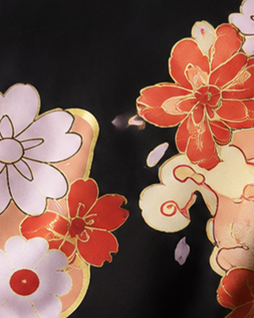 Women’s Layered Black Kimono-Style Costume