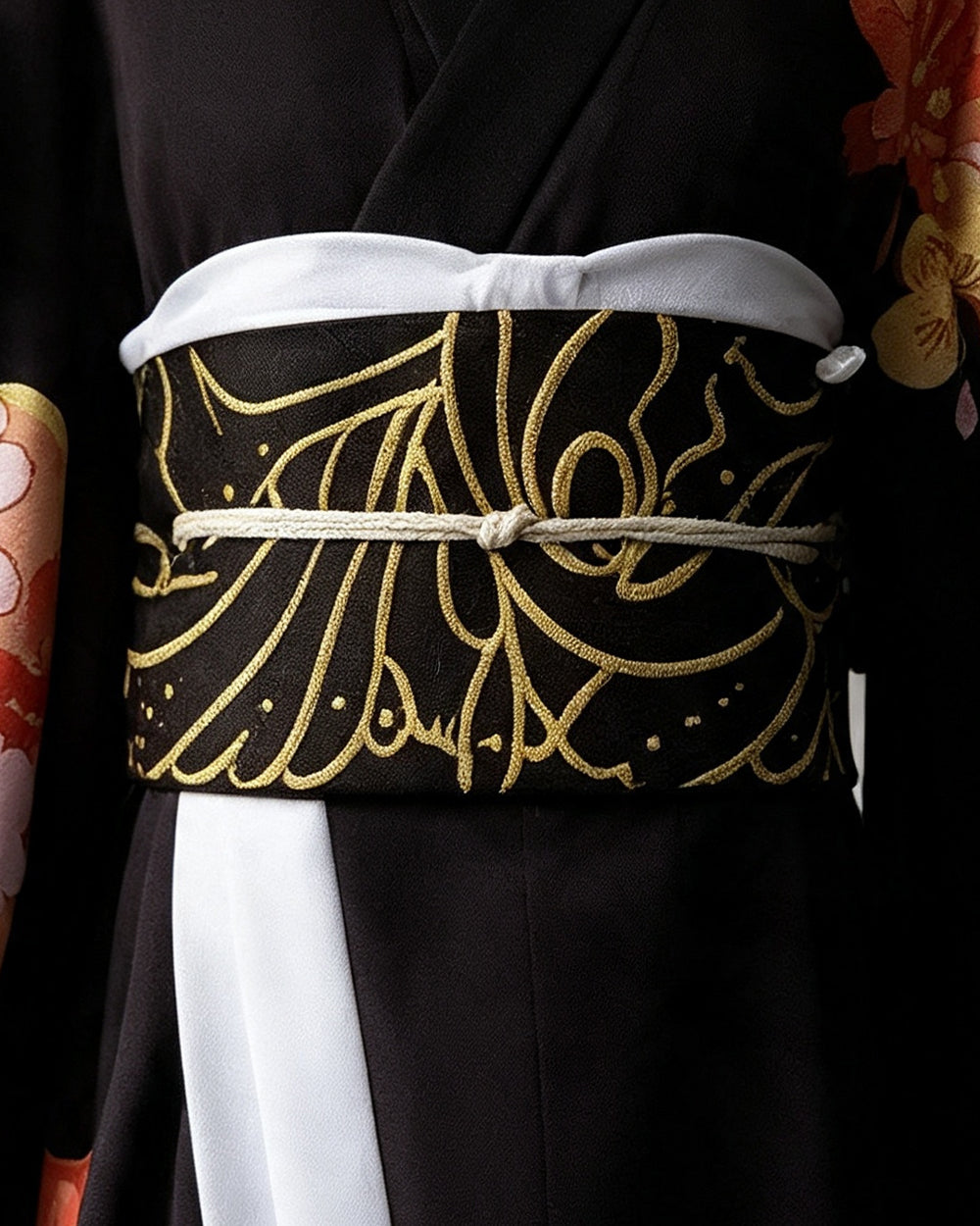 Women’s Layered Black Kimono-Style Costume
