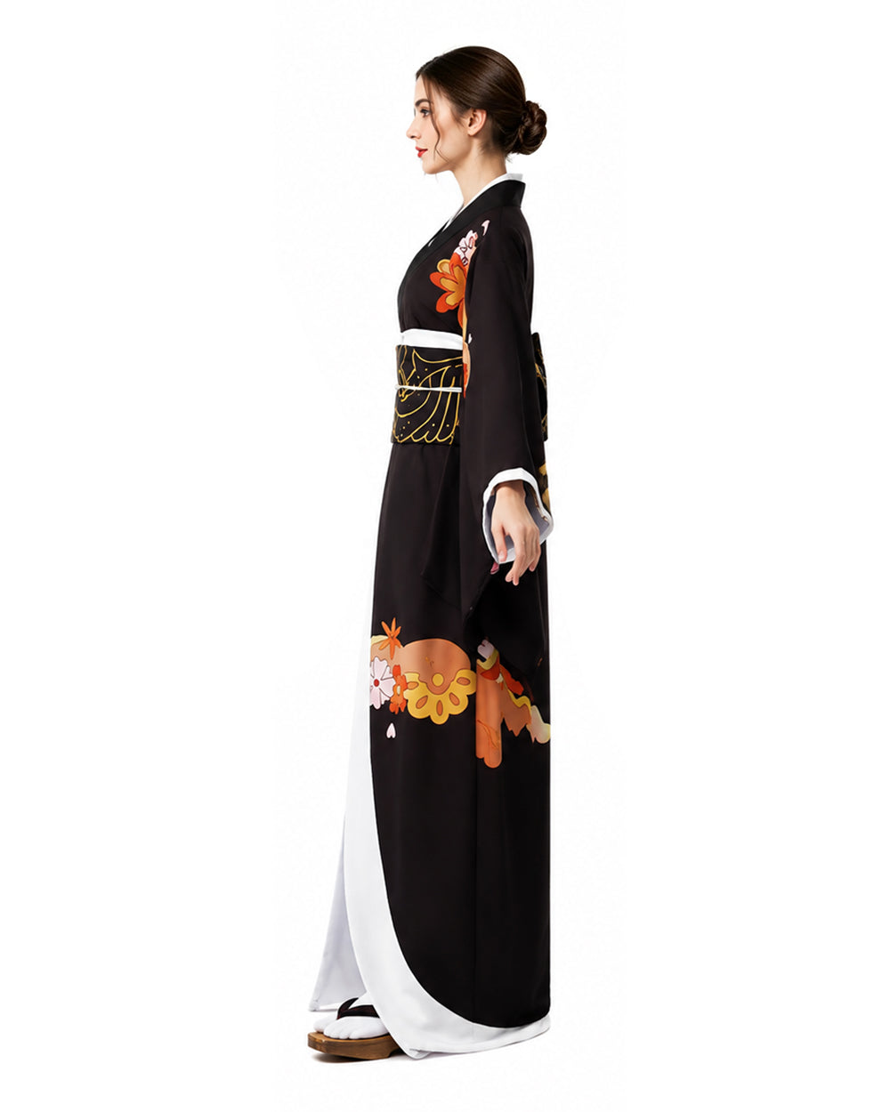 Women’s Layered Black Kimono-Style Costume