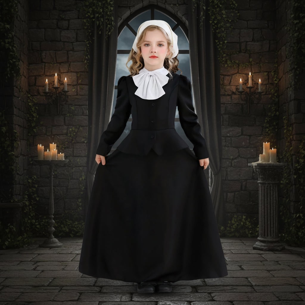 Women's Victorian Gothic Long Sleeve Halloween Costume Dress
