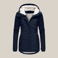 Women's Fleece-Lined Hooded Winter Jacket with Zip Front