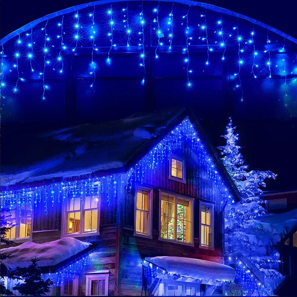 Outdoor LED Curtain String Lights – Christmas and New Year Lighting